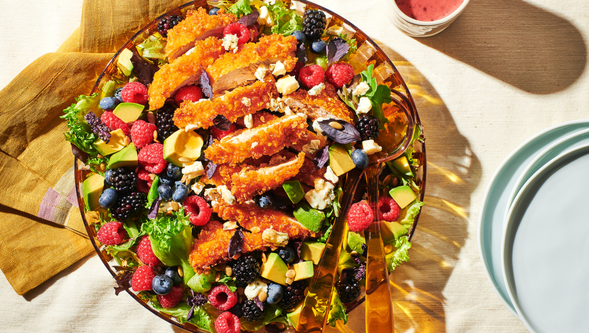 Image of Always Fresh Hot Honey Fried Chicken and Berry Salad