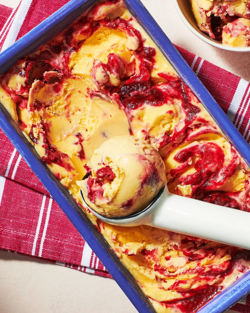 Sweet Corn Ice Cream With Mixed Berry Swirl - Always Fresh Farms