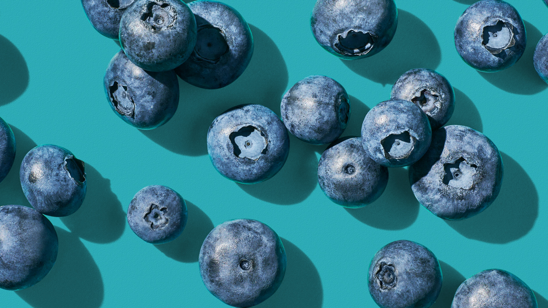 Image of Always Fresh blueberries scattered on screen